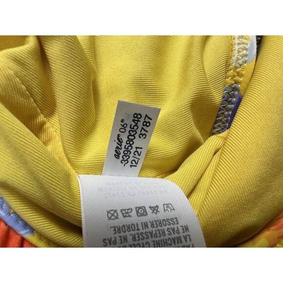 Aerie Cut Out One Piece Swimsuit M Yellow Floral Monokini Halter NWT - Picture 8 of 10